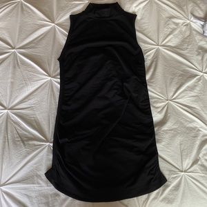 Half turtleneck sleeveless black dress